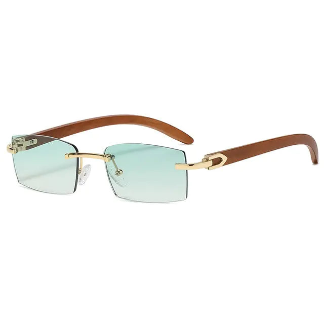 Rectangle Fashion Rimless Sunglasses