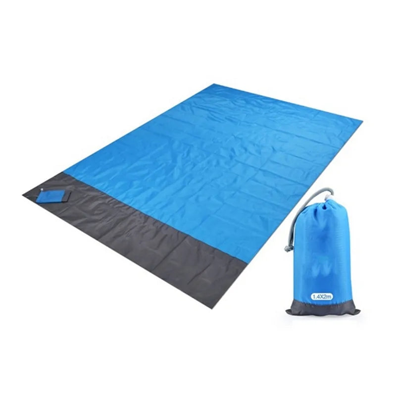 "Waterproof Pocket Beach Blanket: Portable 2x2.1m Camping Mat