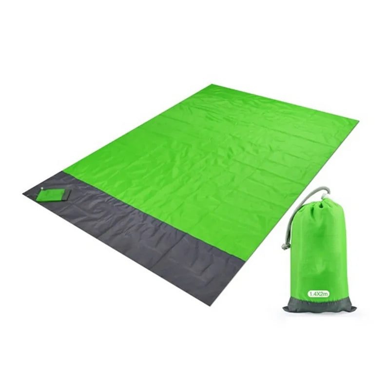 "Waterproof Pocket Beach Blanket: Portable 2x2.1m Camping Mat