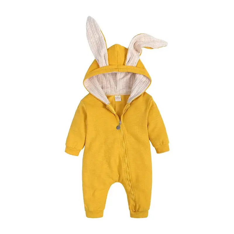 Rabbit Ear Hooded Baby Rompers