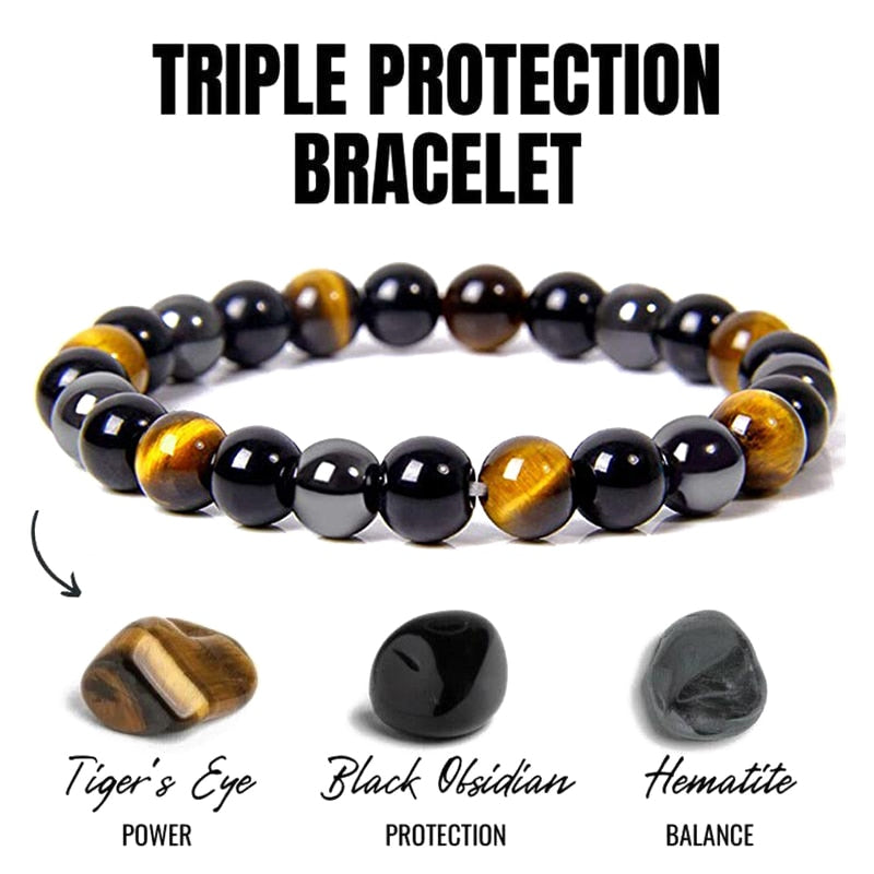 Grey Cat's eye crystal bracelet (protection, intuition, luck) – 1pc - Moksa